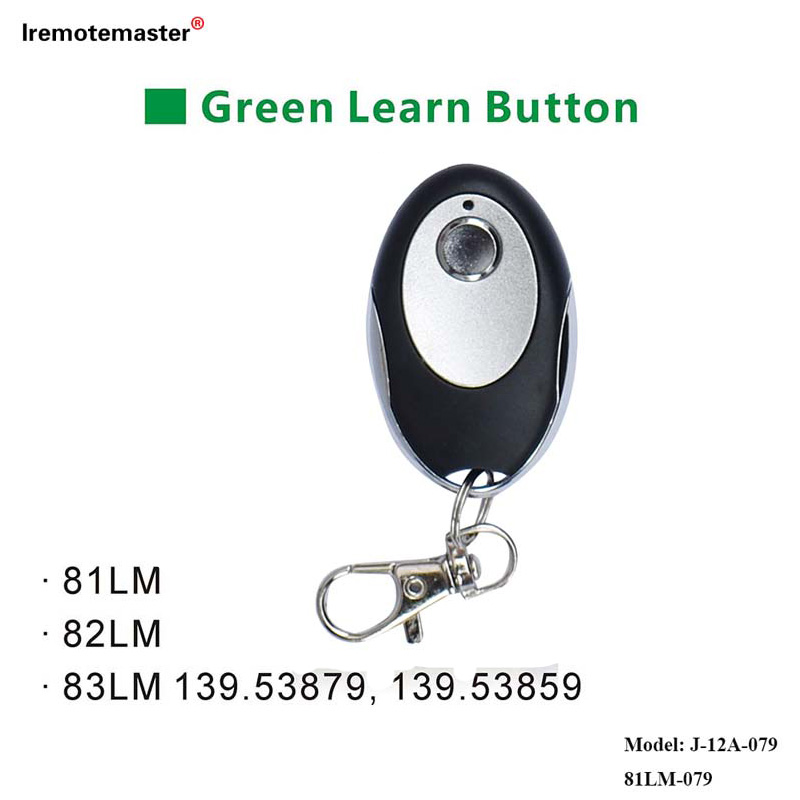 81LM 82LM 83LM Green Learn կոճակի համար 390MHz Դարպասի դռան հեռակառավարման վահանակի փոխարինում