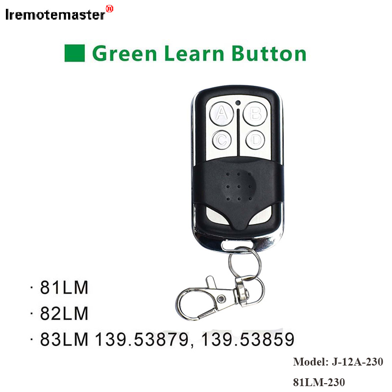 81LM 82LM 83LM Green Learn կոճակի համար 390MHz Gate Door Remote հաղորդիչ